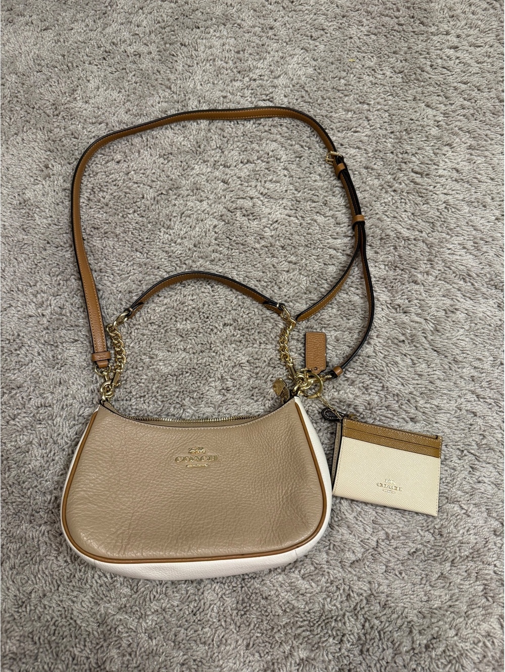 Coach Teri CA173 Colorblock Leather Shoulder Crossbody Bag and Wallet Like New